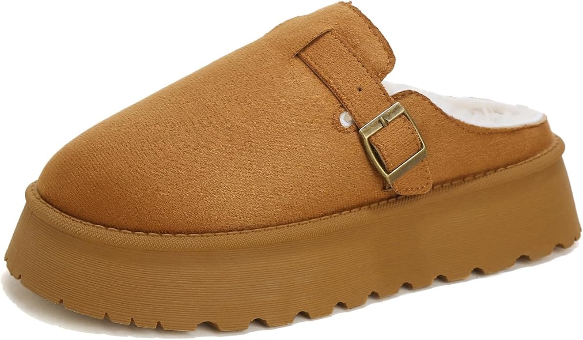 Produktbild: Jifenkla Damen Winter Hausschuhe Stiefeletten mit Memory-Foam, Flauschige Slippers