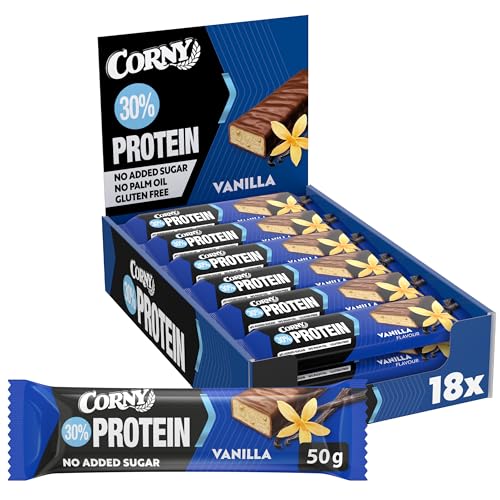 Corny Protein Riegel Vanille 30% Eiweiß 18 x 50 g Fitness Snack Großpackung