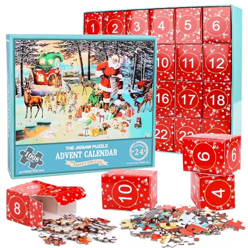 2025 adventskalender puzzle 1008 teile, jigsaw puzzle weihnachten für kinder und erwachsene