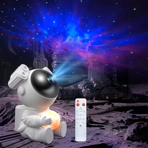 led astronaut galaxy projektor nachtlicht, sternenprojektor mit nebelfunktion, timer