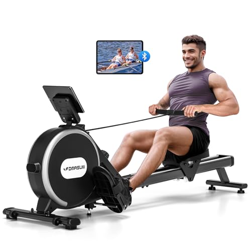 dmassun home rowing machine, magnetisch, app verbindung, 16 widerstandsstufen, lcd display