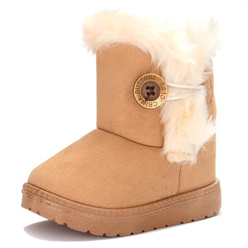 yeeteepot winterstiefel kinder gefütterte schneestiefel rutschfest gelb 25 eu