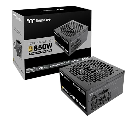 thermaltake toughpower gt 850w netzteil atx 3.1 80 plus gold vollmodular 120mm semi-passiv