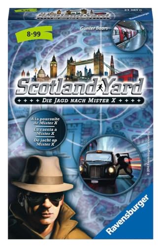 Ravensburger Scotland Yard, mitbringspiel für 2-4 spieler, strategiespiel ab 8 Jahren