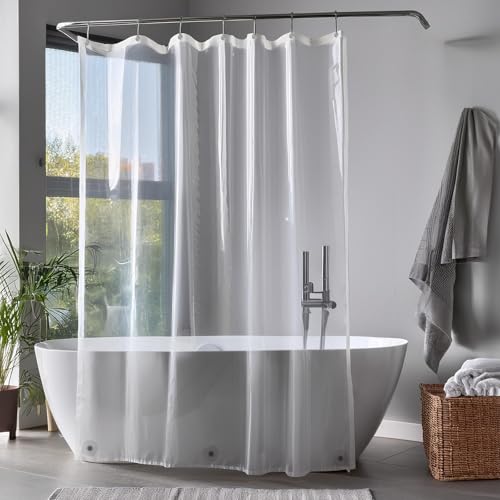 zeno duschvorhang transparent 180x180 cm peva wasserdicht leicht mit magneten