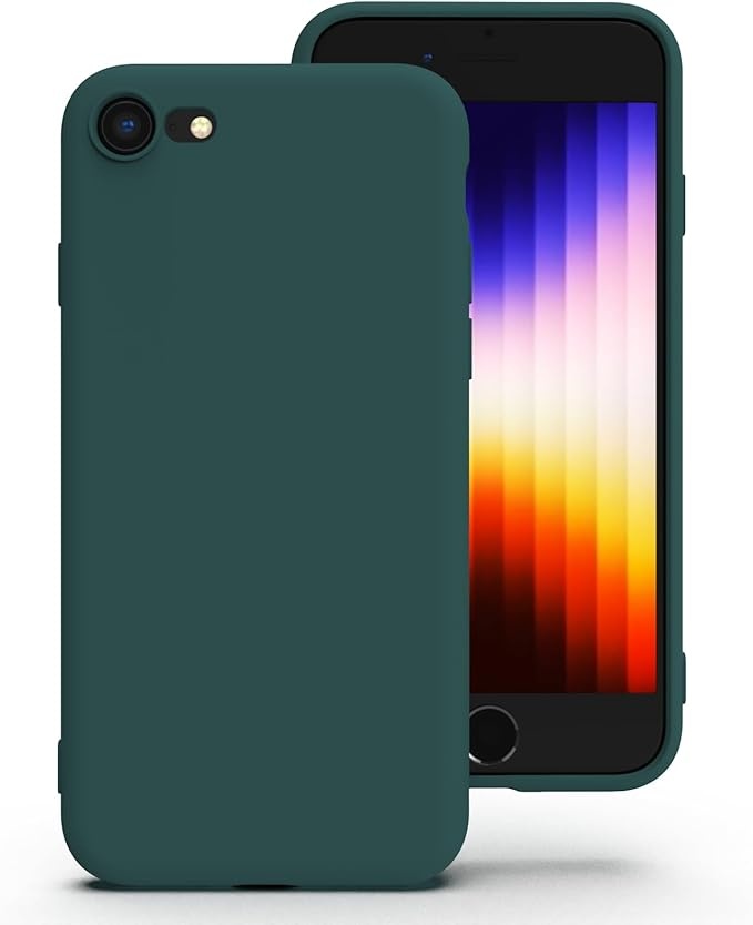 Zuvirelx Silikon Handyhülle iPhone SE 2/3 2020/2022, iPhone 8/7, Stoßfest, Tiefgrün