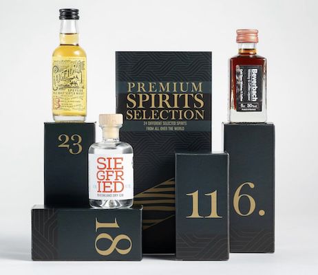 adventskalender spirituosen mit whisky, gin, rum, likör für 69,99 (statt 86)