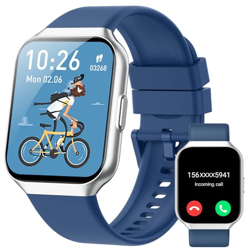 smartwatch damen herren, hendari 1,96'' touchscreen, fitnessuhr mit telefonfunktion, ip68 wasserdicht, sportuhr für android ios