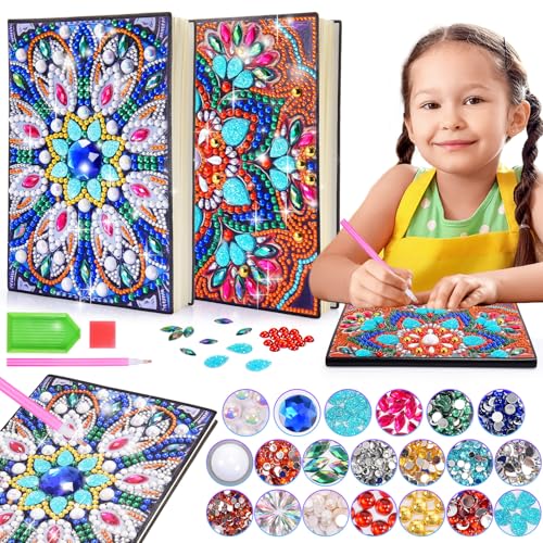 dromlag bastelset kinder 5-10 jahre, diamond painting mandalas mosaik notizbuch
