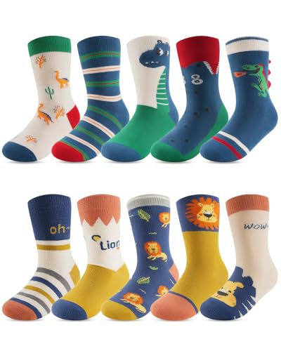 Kyopp kinder sokken 10 paar lustige tiere baumwolle crew-socken winter sommer