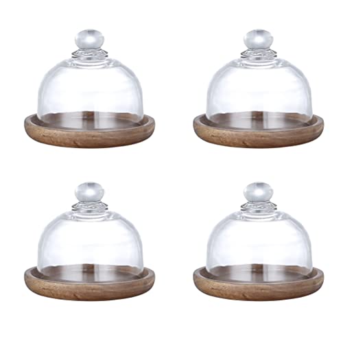 giilayky mini-dessertständer 4er set mit kuppeldeckel für kuchenplatte und -teller