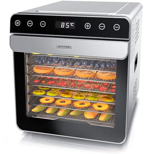 arendo dörrautomat edelstahl 700 w 8 einlegetabletts für obst und fleisch