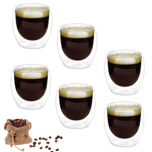 doppelwandige thermogläser espresso-set 6x80ml cappuccino borosilikat spülmaschinenfest