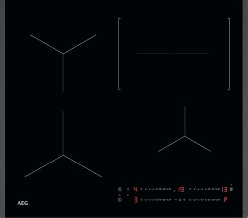 aeg induktionskochfeld 60 cm, 4 flexkochzonen, timer, touch-betrieb, to64ic00fb