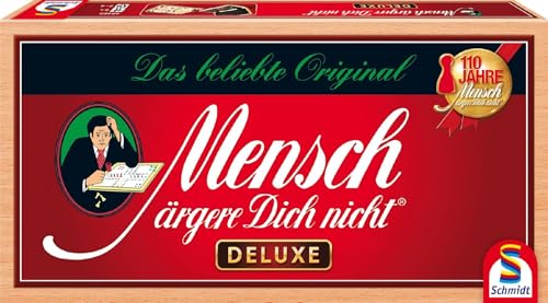 Produktbild: mensch ärgere dich nicht deluxe von schmidt spiele, holzschatulle, 2-4 spieler