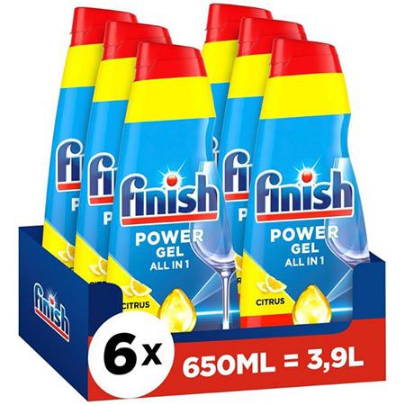 Produktbild: finish power gel geschirrspülmittel 6er pack citrus 650ml 23,93 statt 32