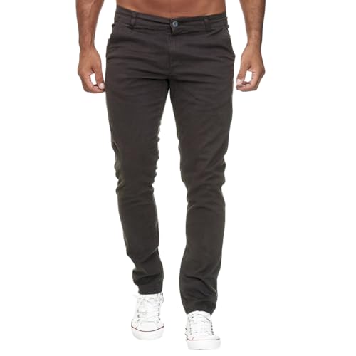 herren chino hose stretch elara dunkelgrau mel009 29/34
