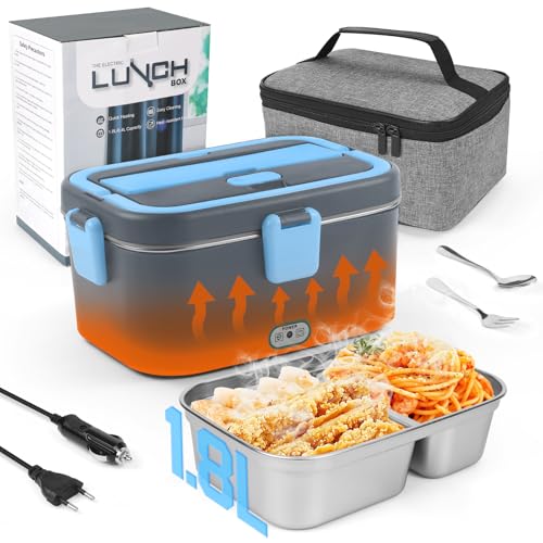 elektrische lunchbox 1.8l moorklin roam, 3 in 1 thermo box 12v/24v/220v, tragbar grau/blau