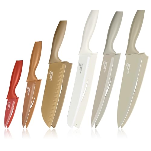 homikit küchenmesser set 6-teilig edelstahl messer set scharfe kochmesser rostfrei bunt