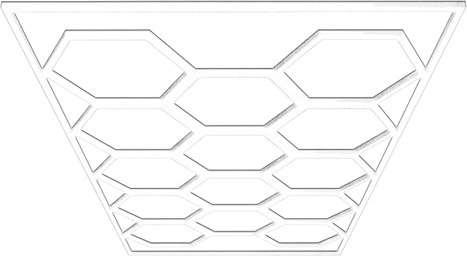 Produktbild: Hexagon LED Garage Light 68970LM 6500K, 14 Grid, nicht dimmbar, Aluminiumrahmen