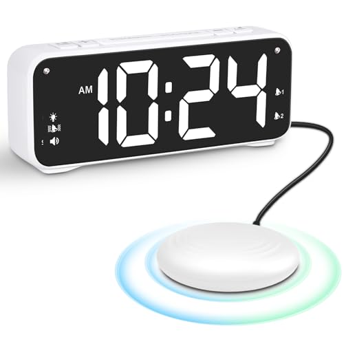 Produktbild: piashow digitalwecker für tiefschläfer, große ziffern, snooze, 2 alarm, usb-ladung