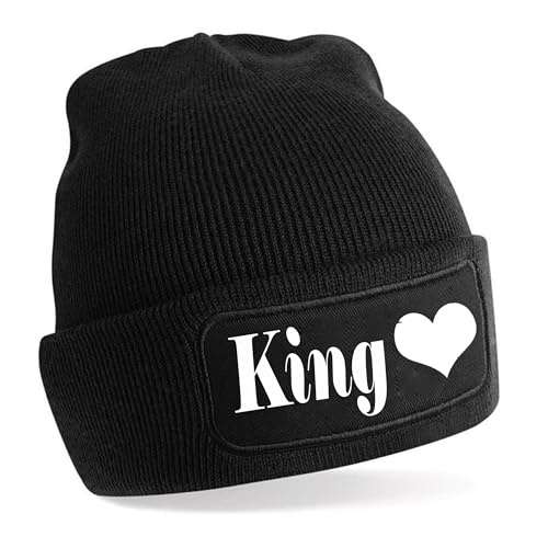 gkmamrg strickmütze für männer weihnachten partner geschenk king winter schwarz weiß