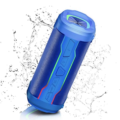 bluetooth lautsprecher 20w tragbare musikbox bluetooth 5.4 wasserdicht 360 sound blau