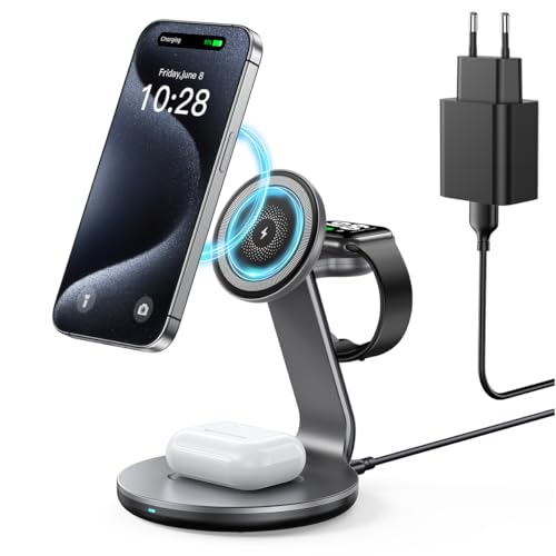 Produktbild: HERRBOL 3-in-1 ladestation für apple geräte, magsafe ladeständer für iphone und iwatch