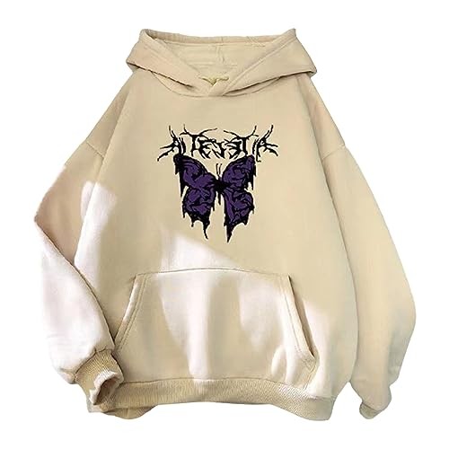 Hoodie Damen Oversize Halloween Kapuzenpullover Sweatjacke Lila College Jacke