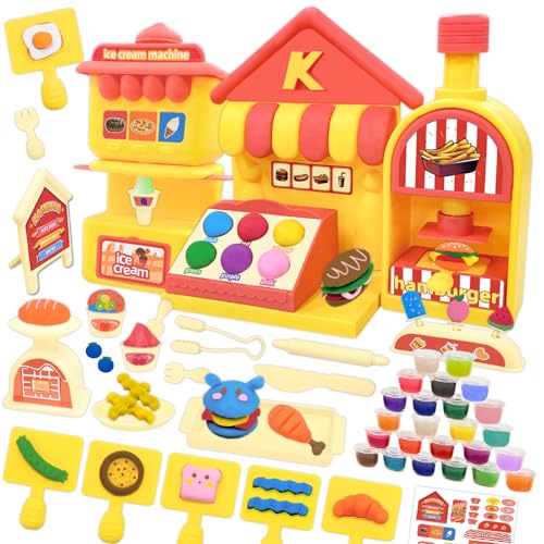 knete set von vbaccala für kinder 69 teile inkl. eismaschine hamburger ab 3 jahre