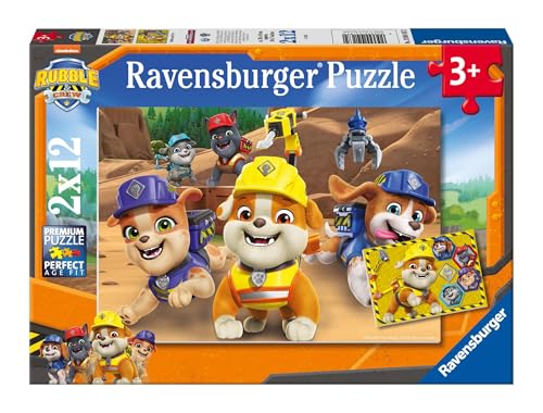 Ravensburger kinderpuzzle rubble & crew 2x12 teile für kinder ab 3 jahren