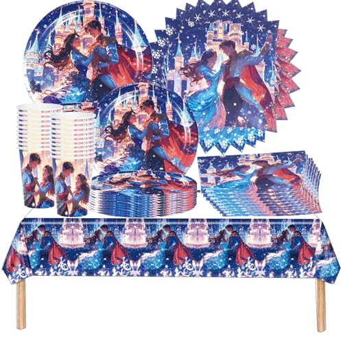 doyomtoy 61 teiliges prinzen und prinzessin partygeschirr set für 20 personen