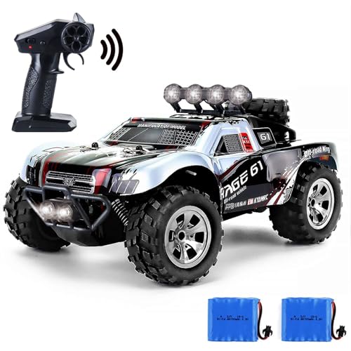 fisca 4x4 rc ferngesteuertes off-road auto - monster truck für kinder und erwachsene, silbrig