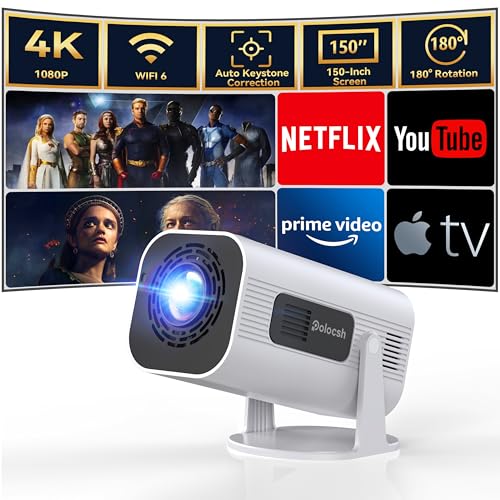 polocsh mini beamer 4k heimkino android 11 wlan6 bluetooth 5.2 1080p portable projektor