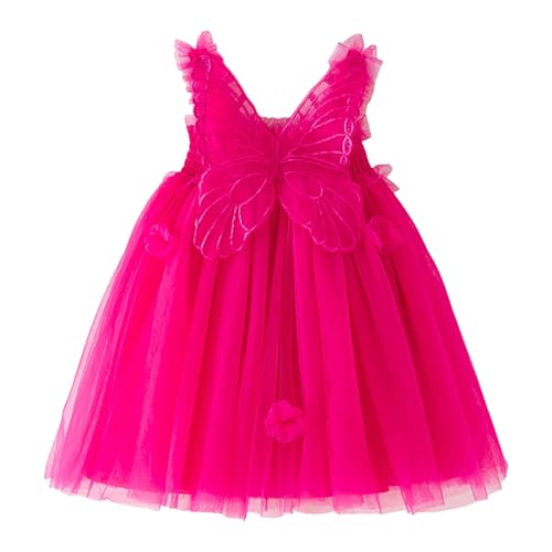 modaworld prinsessinnenkleid kleinkind mädchen ärmellos schmetterling tüll rüschen kleid