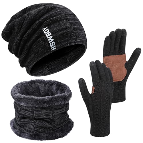 lvefyti mütze schal handschuh set winter set fleece für damen herren outdoor sport