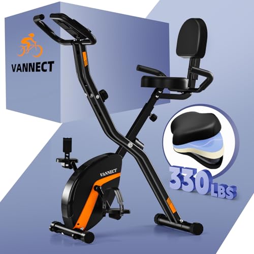 vannect ergometer heimtrainer klappbar, magnetwiderstand, leise, lcd-monitor, bis 160kg