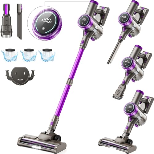cordless staubsauger suafsu 45000pa 550w akku, bis 65 minuten, led-display, anti-verwicklungsbürste