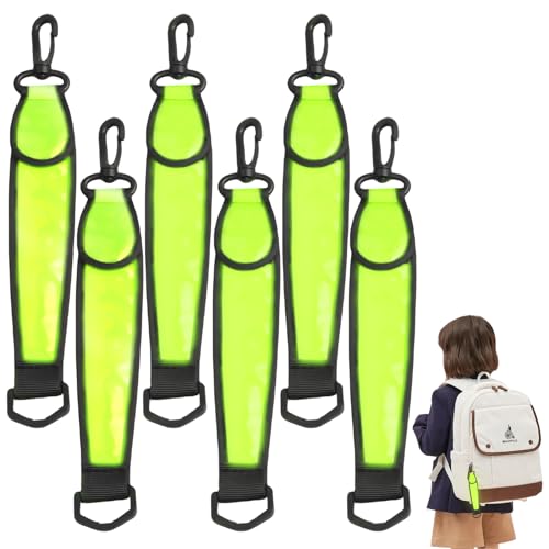 led blinklicht 6 stück reflektierende anhänger kinder sicherheitslicht wasserdicht für rucksack hund gehen