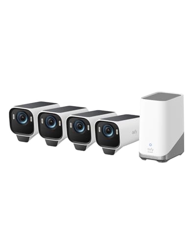 eufyCam S3 Pro 4K Überwachungskamera Set, 4 Kameras, solar, Gesichtserkennung, lokal