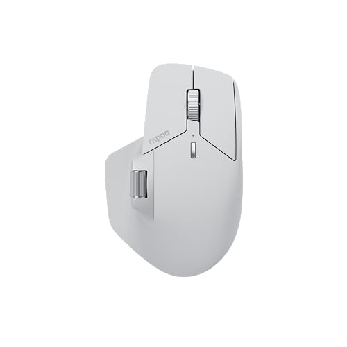 rapoo mt760l kabellose maus ergonomisch wiederaufladbar pc mac grauweiß