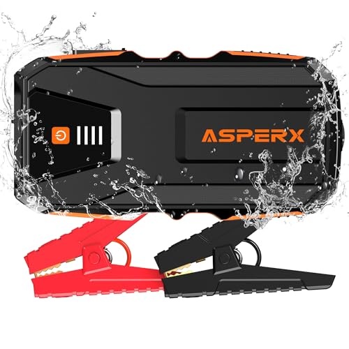 asperx starthilfe powerbank 12V jump starter für auto, bis 10,0L benzin, 8,0L diesel, wasserdicht