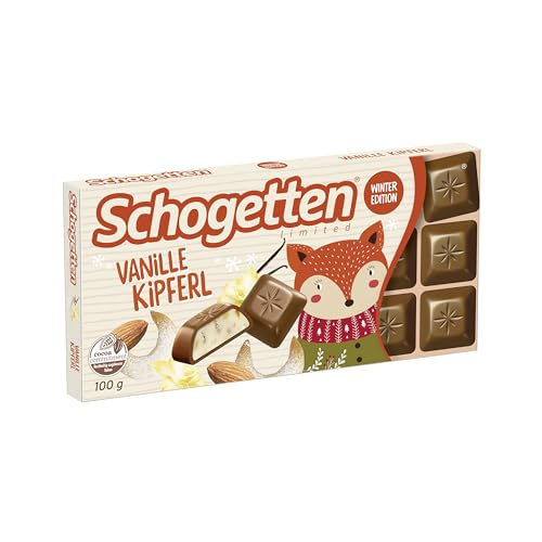 Schogetten Winteredition Vanille Kipferl 100 g Schokolade einzeln portioniert
