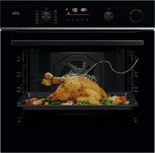 AEG einbaubackofen wifi TR6PB50WSB, pyrolyse, 25% dampfunterstützung, kerntemperatursensor