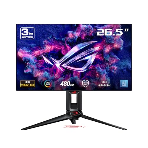 asus rog swift oled pg27aqdp 27 zoll monitor 1440p dp hdmi usb-hub ergonomisch