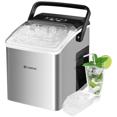 cumeod eiswürfelmaschine 9 würfel in 6 minuten 12 kg/24 h edelstahl mit tragbarem griff