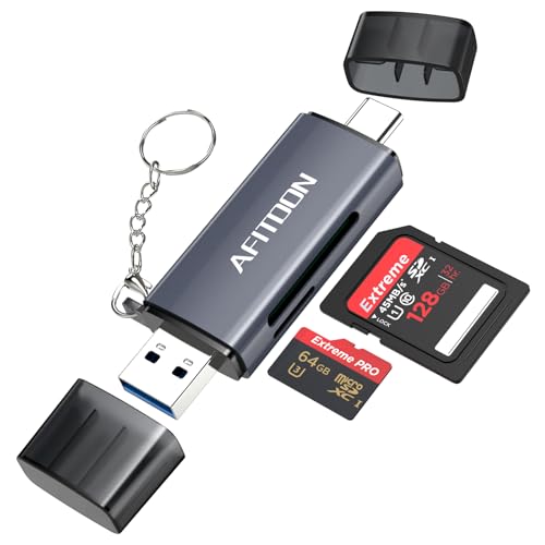 Afitdon sd microSD Kartenleser USB-C und USB 3.0, Kartenlesegerät