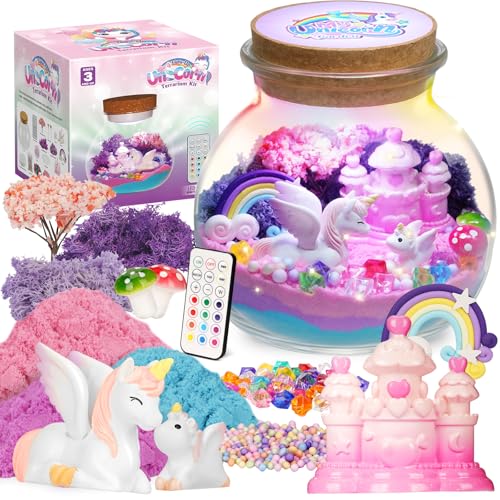 Produktbild: winnrok einhorn geschenke für mädchen, bastelset kinder 4-8 jahre, nachtlicht terrarium