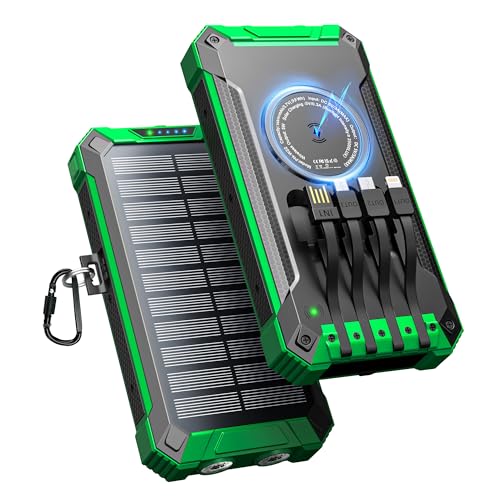 solar powerbank 15w schnellladung 6 ausgänge 3 eingänge wasserdicht mit taschenlampe