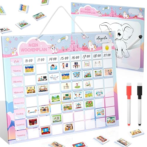wochenplaner kinder magnettafel ketiee mit 216 magneten, abwischbar, to do liste